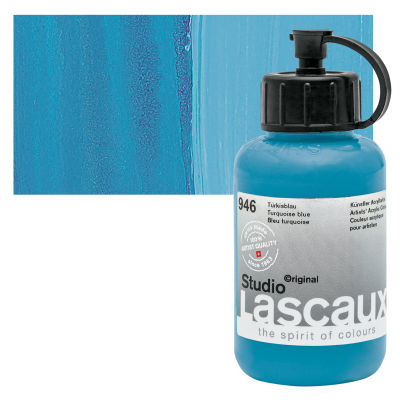 Lascaux Studio Acrylics - Turquoise Blue, 85 ml bottle