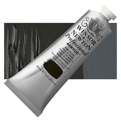 Acrylic paint Professional Acrylic - Winsor & Newton - Mars Black, 60 ml