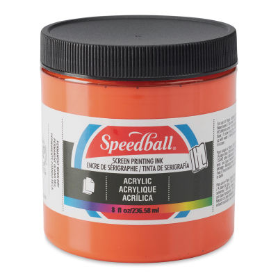 Speedball Permanent Acrylic Screen Printing Ink - Orange, 8 oz