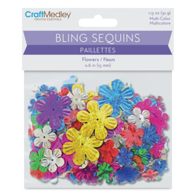 Craft Medley - Sequins, Flowers, .7 oz (In package)