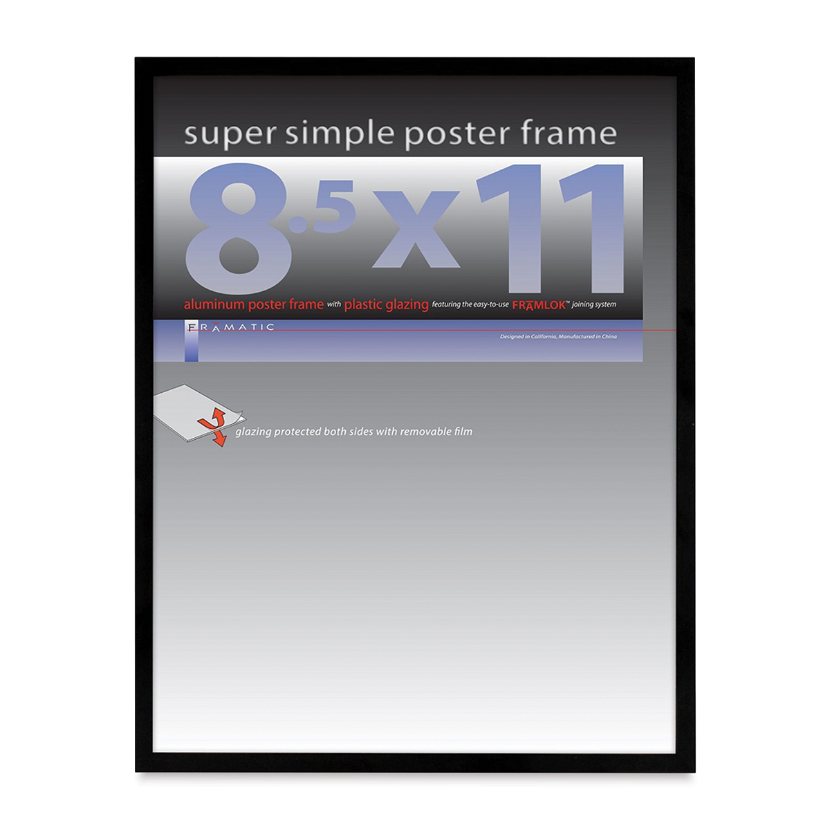 Framatic Super Simple Poster Frame - Black, 8-1/2 x 11