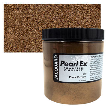 Jacquard Pearl-Ex Pigment - 4 oz, Dark Brown, Jar with Swatch