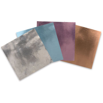 Sizzix Foil Adhesive Sheets - 4 Colors of Foil Adhesive sheets shown in fan