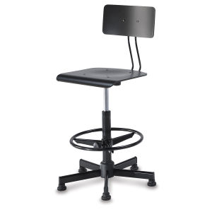 Bieffe Drafing Chair, Black Matte/Black, Assembled 
