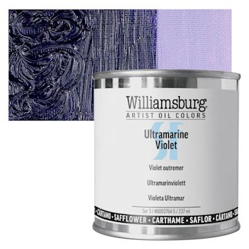 Open in modal - Williamsburg Handmade Safflower Oil Color - Ultramarine Violet, 8 oz can and swatch