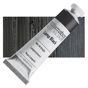 Open in modal - Williamsburg Handmade Oil Paint - Lamp Black, 37 ml tube and swatch