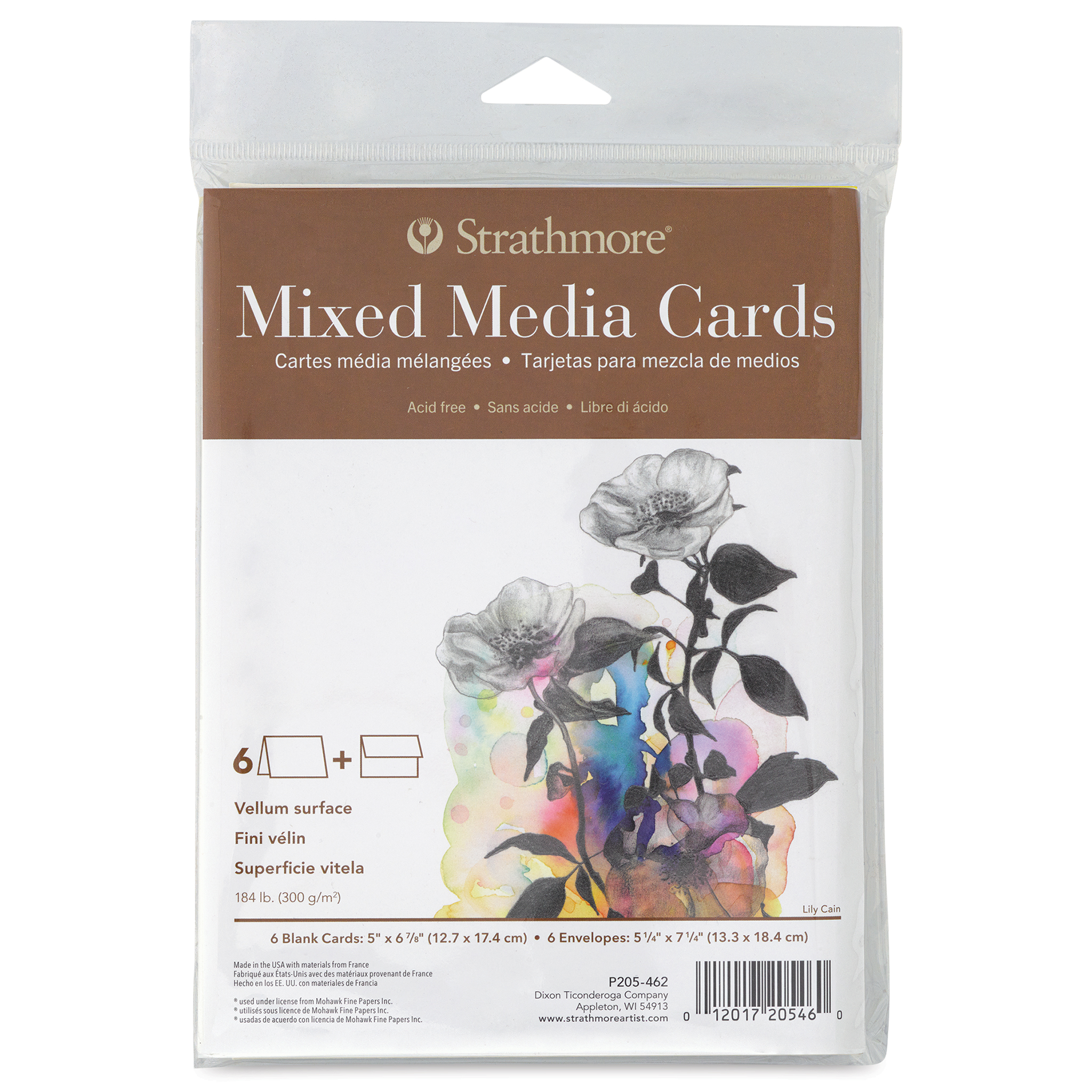  Strathmore 400 Series Mixed Media Cards, Announcement Size,  3.5x4.875 inches, 6 Pack, Envelopes Included - Custom Greeting Cards for  Weddings, Events, Birthdays : Everything Else