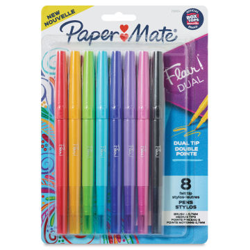 Open in modal - Paper Mate Flair Dual Tip Pens - Set of 8, front of the packaging