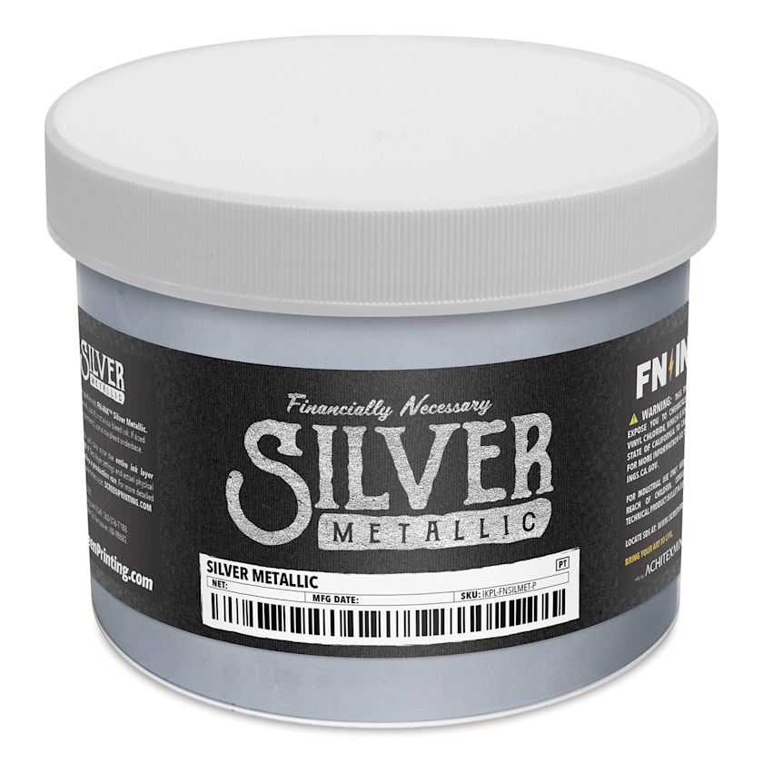 FN Ink Plastisol Screen Printing Ink Silver Metallic, Quart BLICK