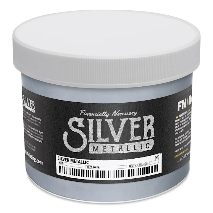 FN Ink Plastisol Screen Printing Ink - Silver Metallic, Quart | BLICK ...