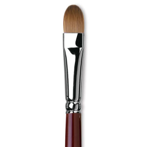 Da Vinci Kolinsky Red Oil Sable Brush - Filbert, Long Handle, Size 12
