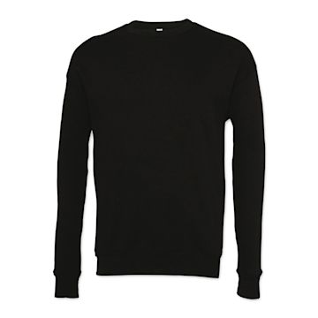 Open in modal - Bella + Canvas Unisex Sponge Fleece Drop Shoulder Sweatshirt - Black, Large - front