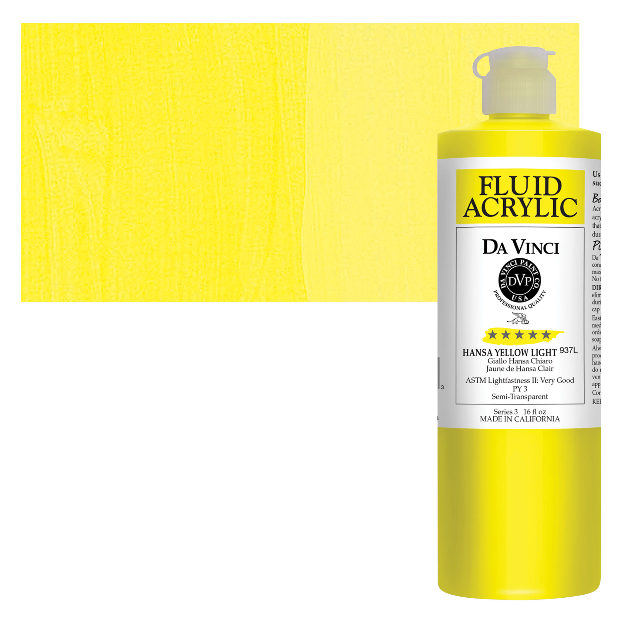 Da Vinci Fluid Acrylics - Hansa Yellow Light, 16 oz bottle | BLICK Art  Materials