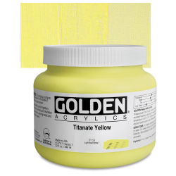 Golden Heavy Body Artist Acrylics - Titanate Yellow, 32 oz Jar