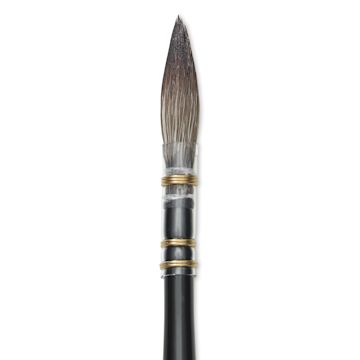 Open in modal - Da Vinci Casaneo Synthetic Squirrel Watercolor Brush -  Quill Round Wash, Size 2/0, Short Handle, Synthetic, close-up