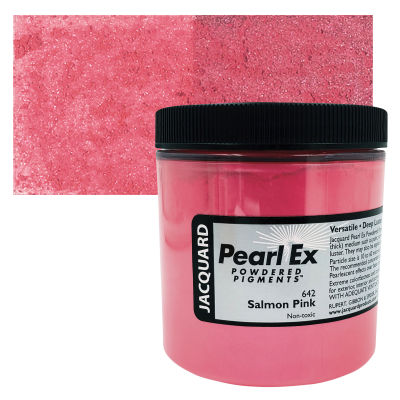 Jacquard Pearl-Ex Pigment - 4 oz, Salmon Pink, Jar with Swatch