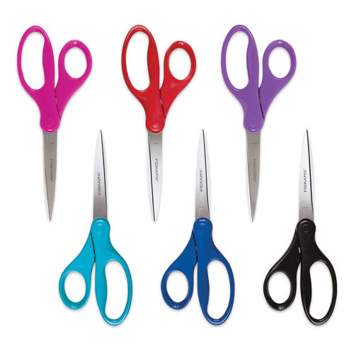 Fiskars Graduate Scissors for Students, Teachers, and Parents - 8 Scissors  for School or Crafting - Back to School Supplies - Color May Vary