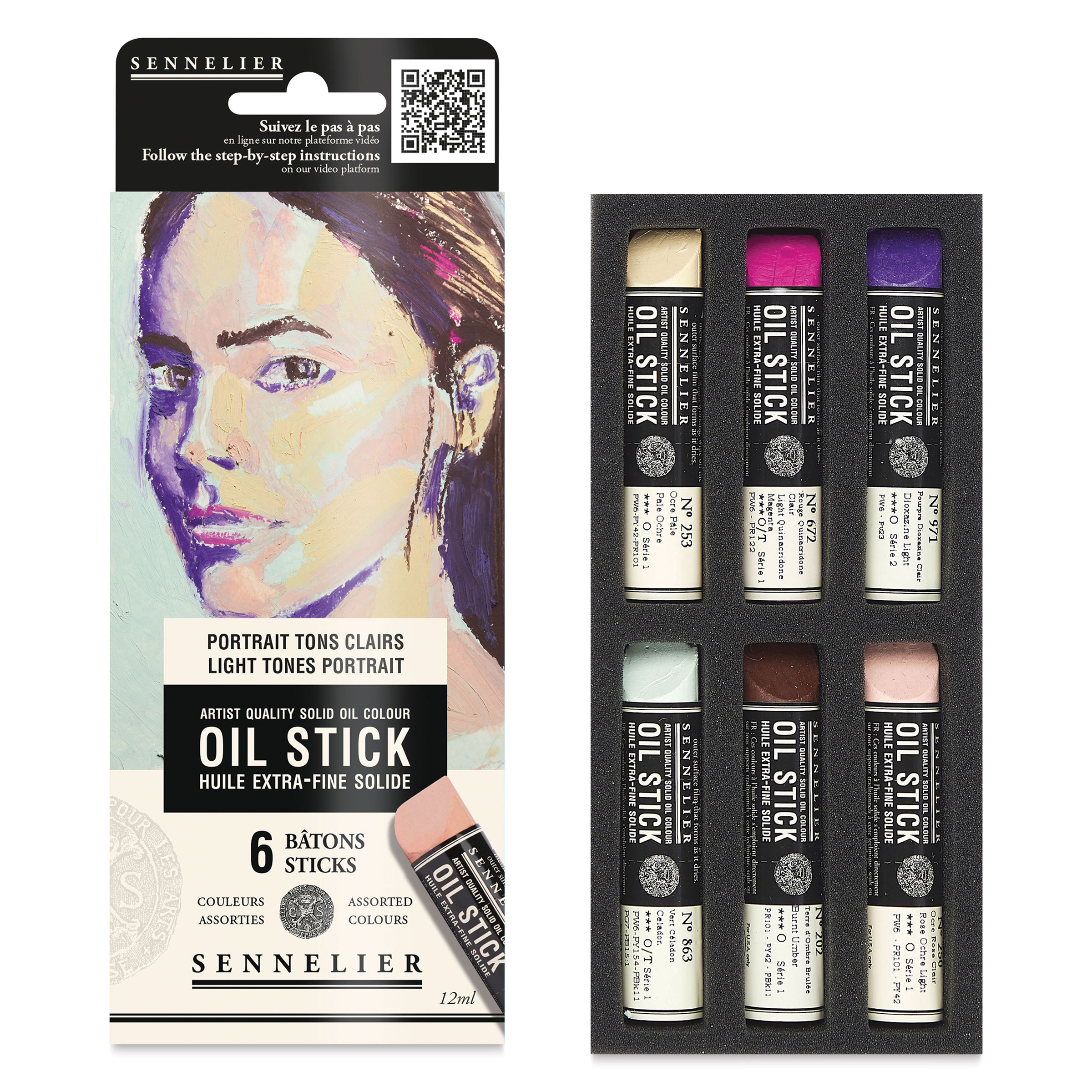 Sennelier Artists' Oil Sticks - Set of 6, Portrait Light | BLICK Art ...