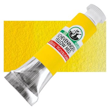 Open in modal - Old Holland Classic Artist Watercolor - Scheveningen Yellow Medium, 6 ml tube and swatch