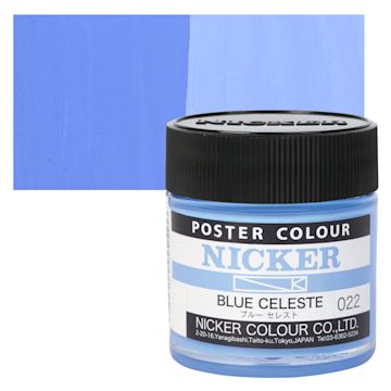 Open in modal - Nicker Poster Colour Paint - Blue Celeste, 40 ml jar and swatch