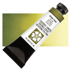Daniel Smith Extra Fine Watercolor - Green Gold, 15 ml, Tube with Swatch