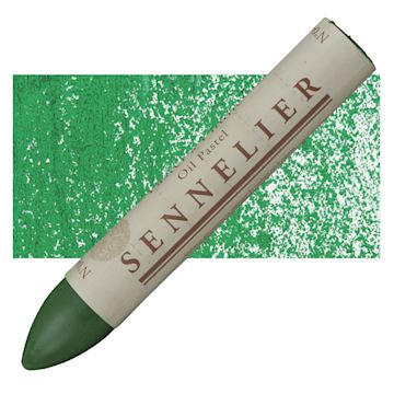 Open in modal - Sennelier Oil Pastel Grand - Green Medium oil pastel and swatch
