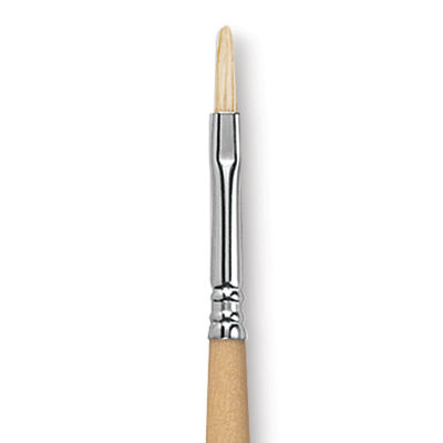 Escoda Clasico Chungking White Bristle Brush - Filbert, Long Handle, Size 4