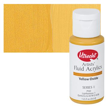 Open in modal - Utrecht Artists' Fluid Acrylic Paint - Yellow Oxide swatch