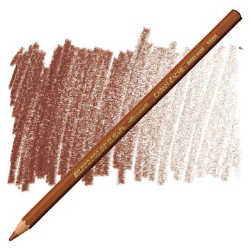 Open in modal - Caran d'Ache Supracolor Soft Aquarelle Pencil - Chestnut pencil and swatch