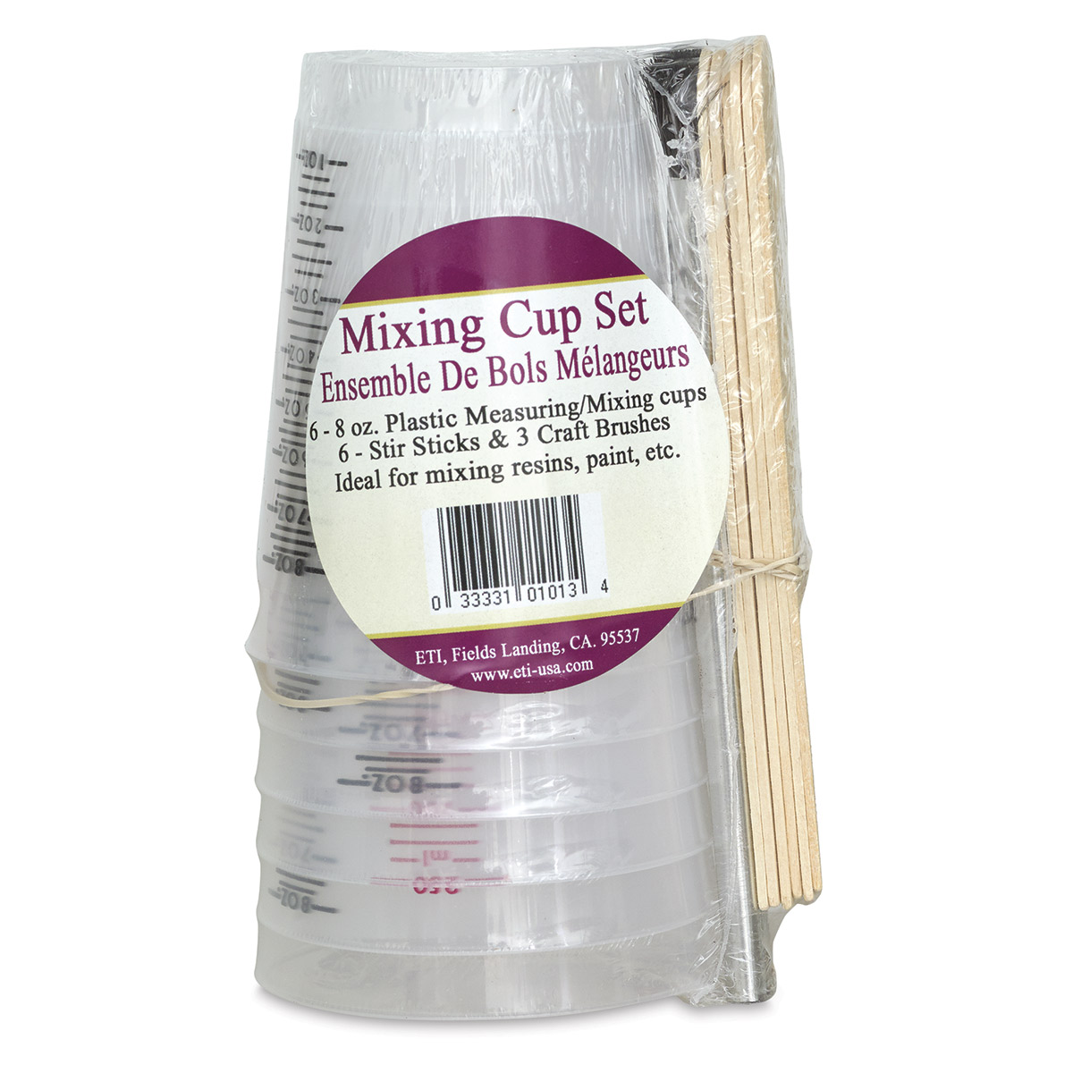 ETI Castin' Craft Mixing Cup Set: 6-8oz cups, 3 brushes, 6 stir