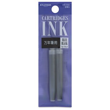 Open in modal - Platinum Pen Ink Cartridges - Blue Black, Pkg of 2, front of package