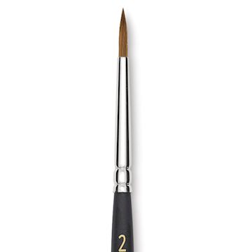 Open in modal - Blick Masterstroke Finest Red Sable Brush - Round, Size 2, Short Handle close-up