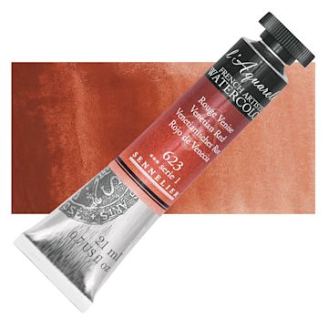 Open in modal - Sennelier French Artists' Watercolor - Venetian Red, 21 ml Tube and swatch
