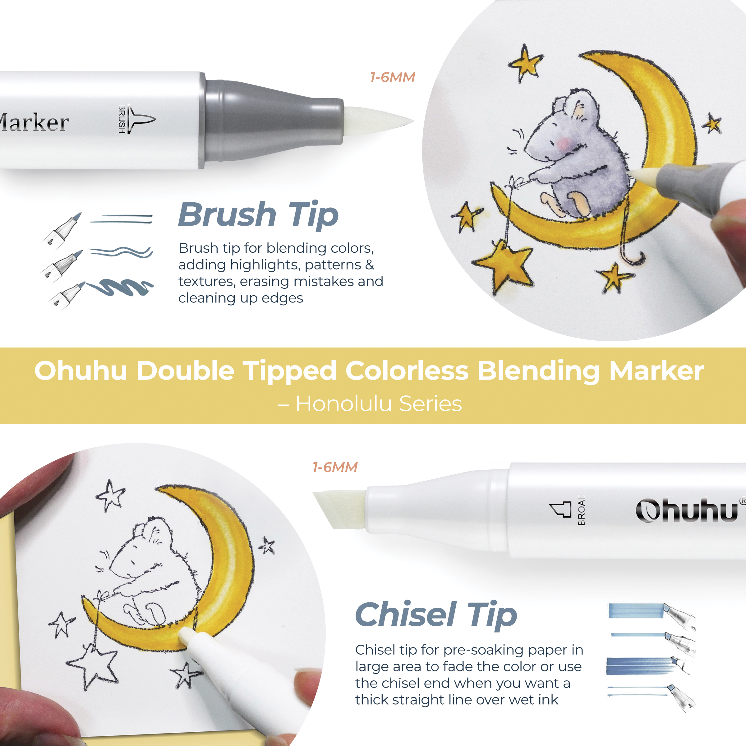 Ohuhu Honolulu Dual Tip Marker Sets | BLICK Art Materials