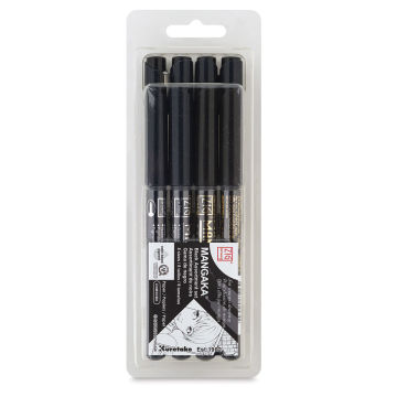 Zig Mangaka Pen Set - Black, Set of 8