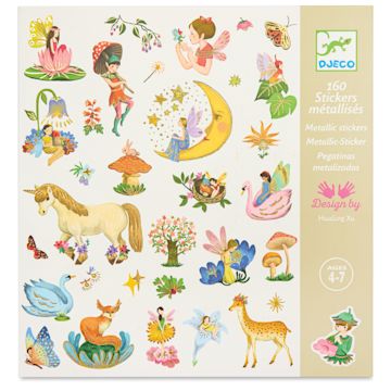 Open in modal - Djeco Sticker Sheets - Fantasy, Pkg of 2 Sheets - front of packaging