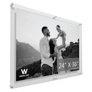 Wexel Art Double Panel Acrylic Display Frame - 28" x 40", Silver Hardware