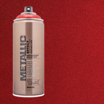 Montana Metallic Effect Spray Paint - Red, Spray Can with Swatch