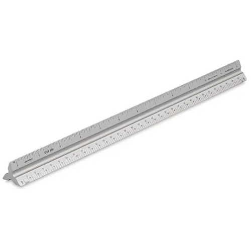 Alumicolor Aluminum Solid Triangular Drafting Scale - 12", Silver ...