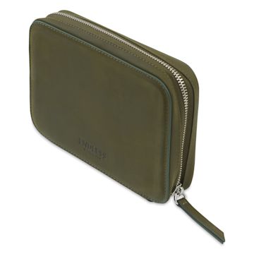 Open in modal - Endless Companion 10 Pen Pouch - Green, pen case closed standing