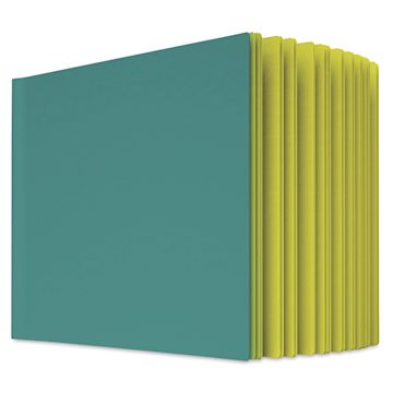 Open in modal - Uglybooks Perfect Bound Notebook - NO.2 Lemon Shock, 5-3/4" x 8", 135 gsm, Pkg of 3, partially open