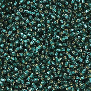 Open in modal - John Bead Czech Glass Seed Beads - Teal Green, Silver Lined, 10/0, 22 g