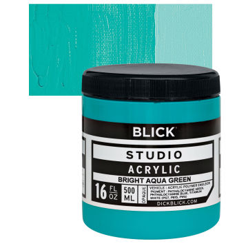 Blick Studio Acrylics - Aqua Green, 16 oz jar