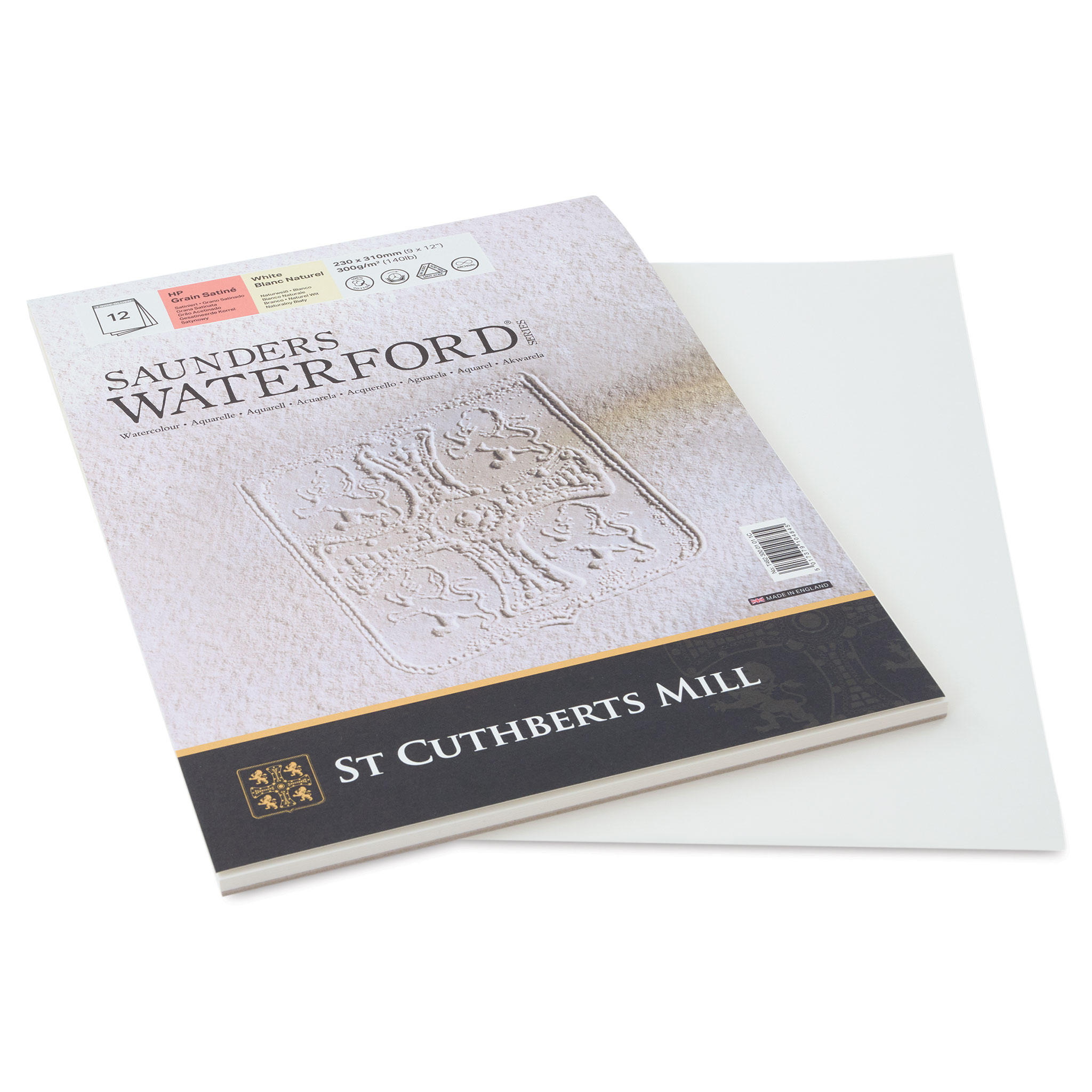 Saunders Waterford Watercolor Pad - 12 x 16, Hot Press, 140 lb, 12 Sheets