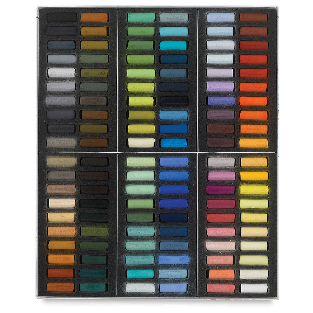 Sennelier Soft Pastels - Set of 120, Paris Colors, Half Sticks (box open to show contents)