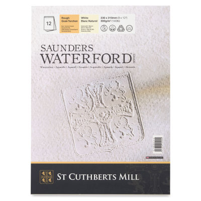 Saunders Waterford Watercolor Pad - 9" x 12", Rough, 140 lb, 12 Sheets (Front cover)
