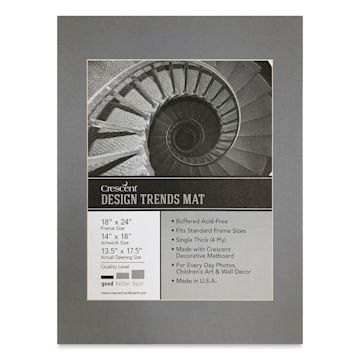 Open in modal - Crescent Pre-Cut Mat - Bar Harbor Gray, 18" x 24" (13-1/2" x 17-1/2" Opening)