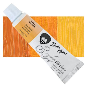 Open in modal - Bob Ross Soft Oil Color - Indian Yellow, 1.25 oz tube and swatch