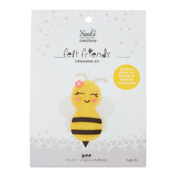 Needle Creations Felt Friends Bee Ornament Kit, front of the packaging. 