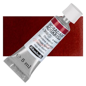 Open in modal - Schmincke Horadam Aquarell Watercolor - Perylene Maroon, 5 ml tube and swatch